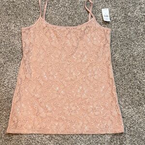 NWT LOFT Lace Cami Tank Top - Blush Pink. Size Medium